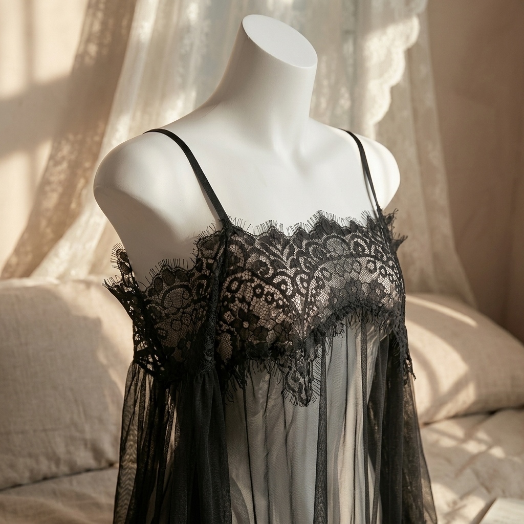 Women's Black Eyelash Lace Bab - Babydoll Chemise Night 评论和价格